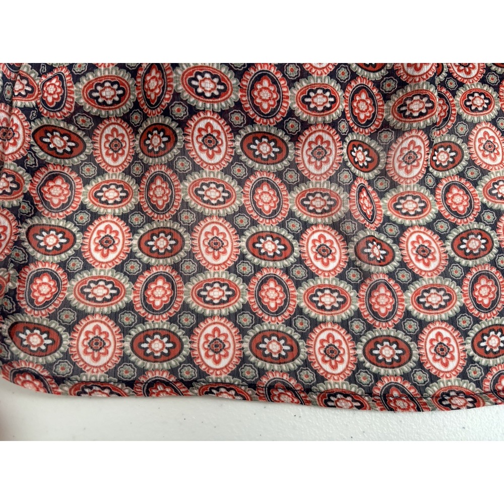 Sami + Dani Women's Large Orange Blue‎ Boho Chiffon Square Neck Sleeveless Dress - Picture 10 of 16